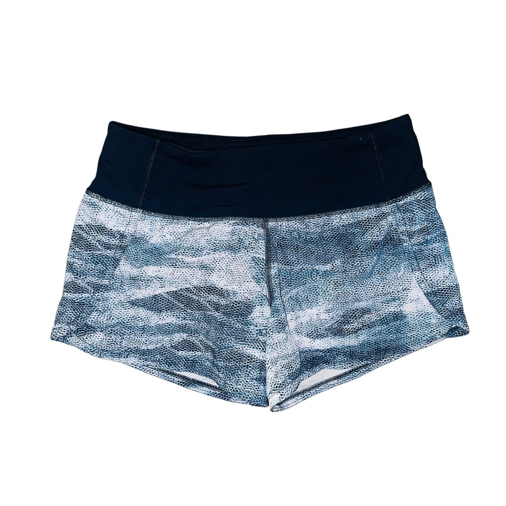 Lululemon Run Time II 4" Running Shorts Lined Womens 2 Mesh Scape Blue W7AK9S